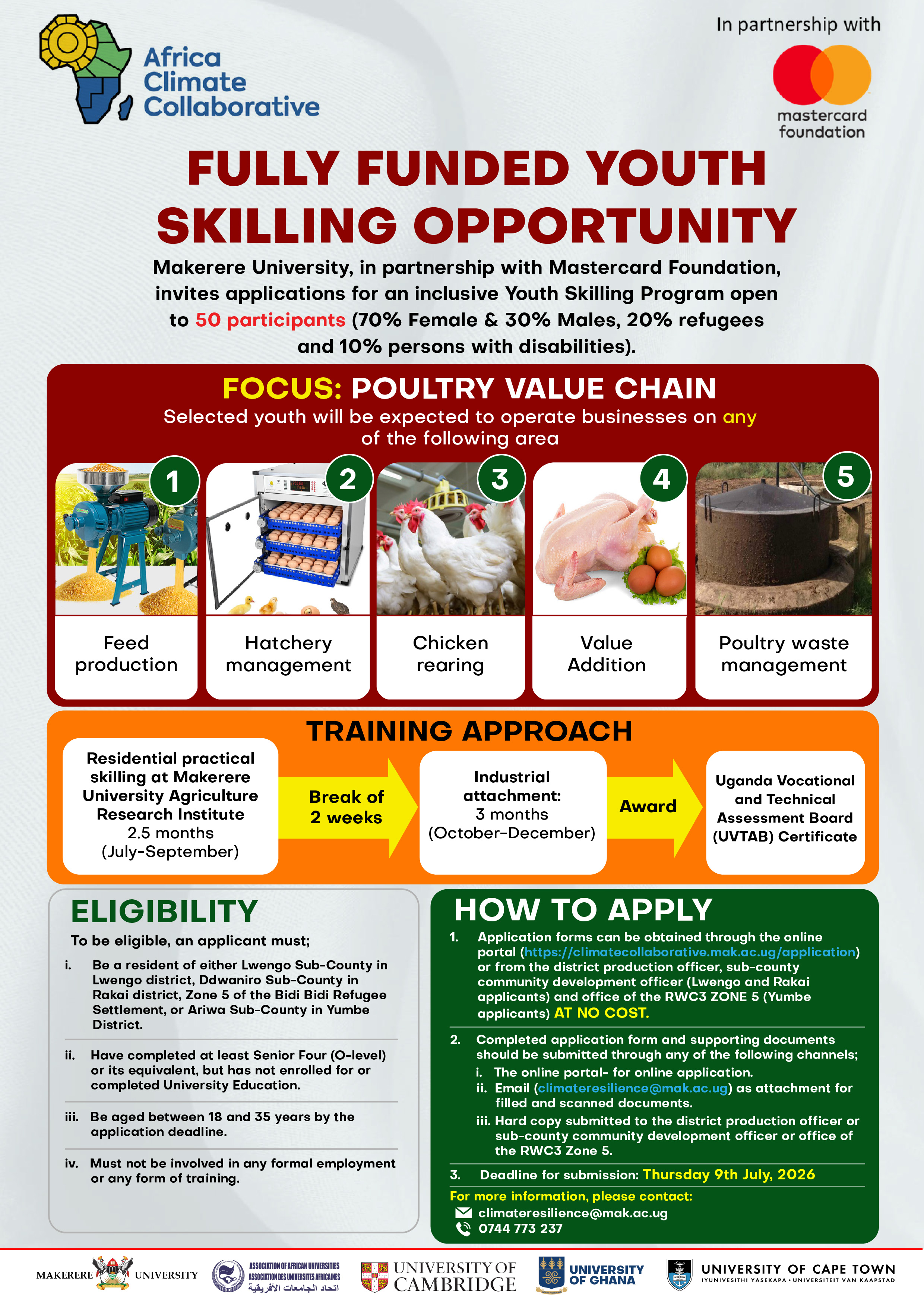 Africa Climate Collaborative at Makerere University Launches Youth Skilling Program to Catalyse Enterprise Development
